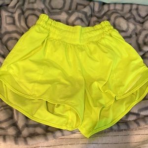 Size 2 Lulu Lemon shorts 4 inch color: Highlighter Yellow